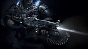 Gearsof War3 Soldierwith Lancer Rifle Wallpaper