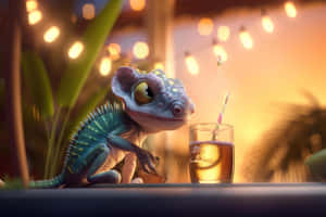 Gecko Evening Cocktail Wallpaper