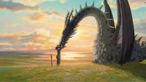 Ged And Arren Traveling The Vast Landscapes In Tales From Earthsea Wallpaper