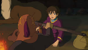 Ged, Arren, And Therru Embarking On Their Journey In Tales From Earthsea Wallpaper