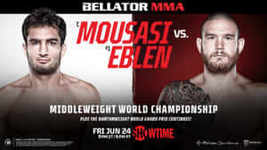 Gegard Mousasi In Pre-fight Match Poster Against Johnny Eblen Wallpaper