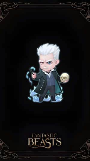 Gellert Grindelwald Chibi Character Wallpaper