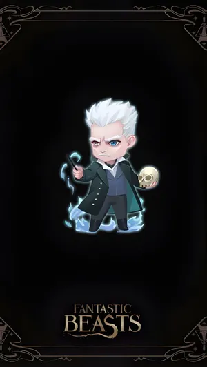 Gellert Grindelwald Chibi Character Wallpaper