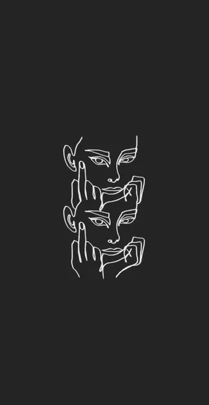 Gemini Twin Faces Artwork Wallpaper