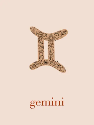 Gemini Zodiac Floral Design Wallpaper