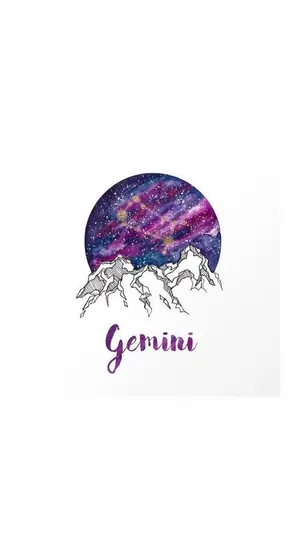 Gemini Zodiac Minimalist Mountain Wallpaper