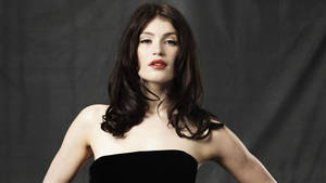 Gemma Arterton Red Cherry Lipstick Wallpaper