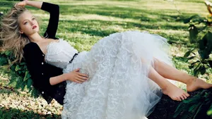 Gemma Ward Posing Elegantly In A Photoshoot Wallpaper