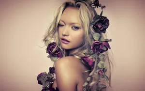 Gemma Ward Posing Gracefully In A Close-up Portrait Wallpaper