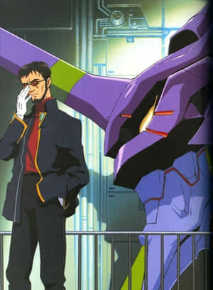 Gendo Ikari - A Mastermind In Action Wallpaper