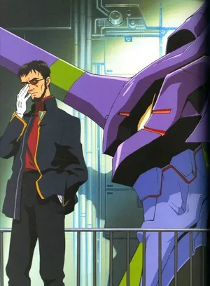 Gendo Ikari - A Mastermind In Action Wallpaper