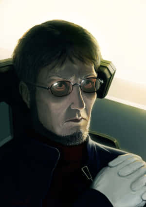 Gendo Ikari Commanding With Authority Wallpaper