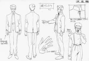 Gendo Ikari Contemplating In His Office Wallpaper