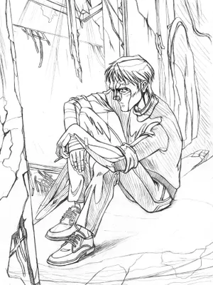 Gendo Ikari, Leader Of Nerv, In Thought Wallpaper