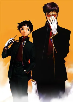 Gendo Ikari Posing With Sunglasses On Wallpaper