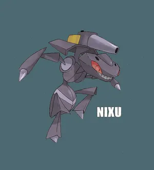 Genesect Pokemon On Pale Blue Background Wallpaper