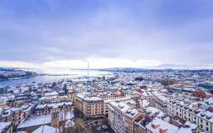 Geneva Winter Aerial View Wallpaper