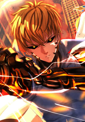 Genos, The Powerful Cyborg Hero Wallpaper