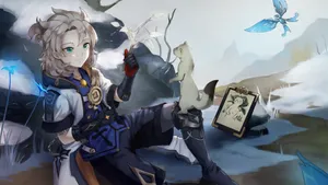 Genshin Impact: Albedo In-game Character Art Wallpaper