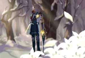 Genshin Impact Albedo With Mysterious Sword Wallpaper