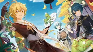 Genshin Impact Characters In Action Wallpaper