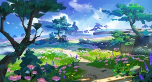 Genshin_ Impact_ Fantasy_ Landscape_ Artwork.jpg Wallpaper