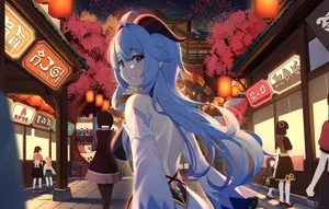 Genshin Impact - Ganyu Stands Poised In The Breathtaking World Of Teyvat Wallpaper