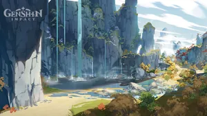 Genshin_ Impact_ Majestic_ Cliffside_ View Wallpaper