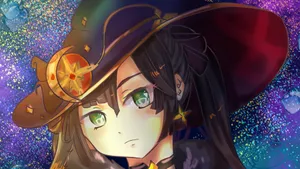 Genshin Impact's Hydro Astrologer Mona Casting A Spell In Battle Wallpaper