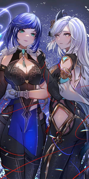 Genshin Impact Yelan And Shenhe Iphone Wallpaper