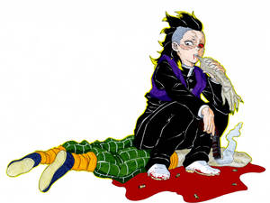 Genya Sitting On Dead Body Wallpaper