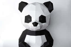 Geometric Paper Panda Origami Wallpaper