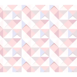 Geometric Pinkand White Pattern Wallpaper