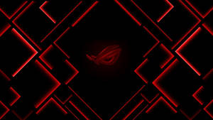 Geometric Rog Logo Black And Red Gaming Wallpaper
