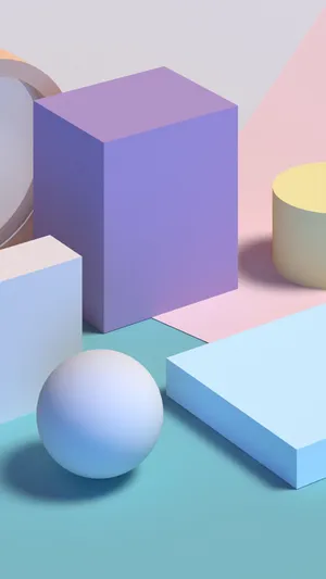 Geometric_ Shapes_ Pastel_ Aesthetic Wallpaper