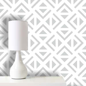 Geometric Triangle Pattern Wallwith Lamp Wallpaper