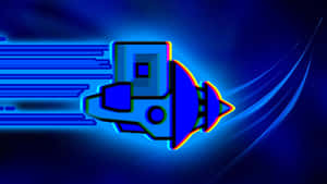 Geometry Dash Blue Rocket Wallpaper