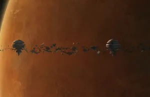 Geonosis Orbit Space Battle Wallpaper