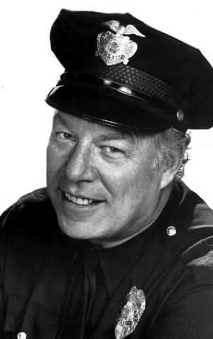 George Kennedy Police Uniform Portrait Wallpaper