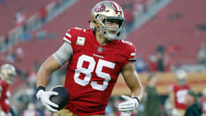 George Kittle Black Pigskin Ball Wallpaper