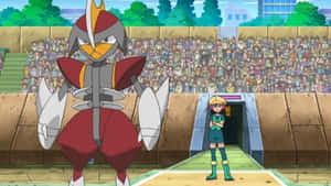 Georgia And Bisharp Pokemon Battle Wallpaper