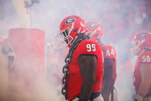Georgia Football Player With Chain Entrance Wallpaper