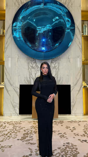 Georgina Rodríguez Elegant Black Dress Wallpaper