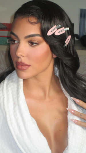 Georgina Rodríguez Elegant Hair Style Wallpaper