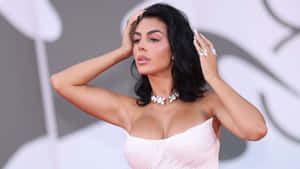 Georgina Rodríguez Elegant Red Carpet Look Wallpaper