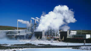 Geothermal Power Plant Steam Emission Wallpaper