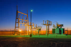 Geothermal Power Substationat Dusk Wallpaper