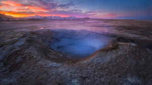 Geothermal_ Sunset_ Steam_ Vent Wallpaper