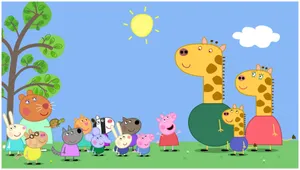 Gerald The Giraffe Enjoying A Sunny Day Wallpaper