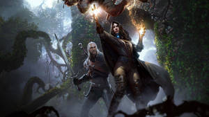 Geralt And Yennefer - Magical Moments Wallpaper
